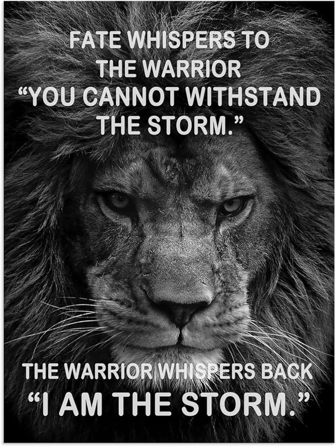 Inspirational Canvas Wall Art Motivational Entrepreneur Quotes Lion Poster Print Animal Picture Office Wall Decor for Living Room Bedroom Gym Decoration Framed Ready to Hang[30″W X 40″H]