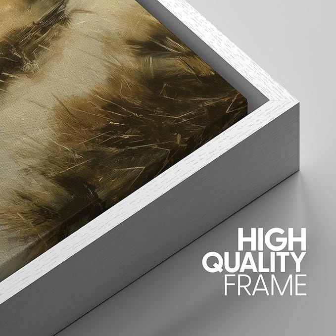 SIGNWIN Framed Canvas Print Wall Art Set Creek Through Golden Grasslands Illustrations Decorative Relax/Calm Zen for Living Room, Bedroom, Office - 16"x24"x3 WHITE