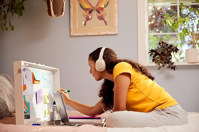 Worky 15-in-1 Home Office Portable Workstation Desk with Built-in Storage, 3.5" D x 26" W x 16.5" H, 14 Lbs, White