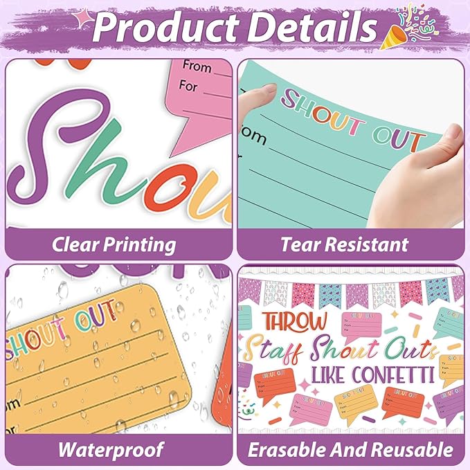Staff Shout Out Bulletin Board Decorations Throw Staff Shout Out Like Confetti Bulletin Board Set with 20 Appreciation and Recognition DIY Craft Cutouts for School Classroom Office Wall Decor Supplies