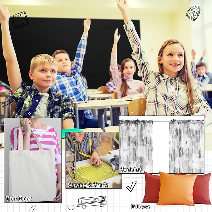 Bulletin Board Fabric 48 '' x 107 '' Class Fabric for Classroom Bulletin Board Decor, Pillows, Curtains, Crafts(Black)