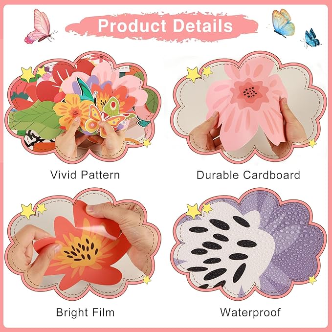 LioNergy Reading Classroom Bulletin Board Set Reading Helps Your Mind Bloom Bulletin Board Decoration Flower Butterfly Cutouts Wall Door Décor for Kindergarten Preschool Elementary Middle School