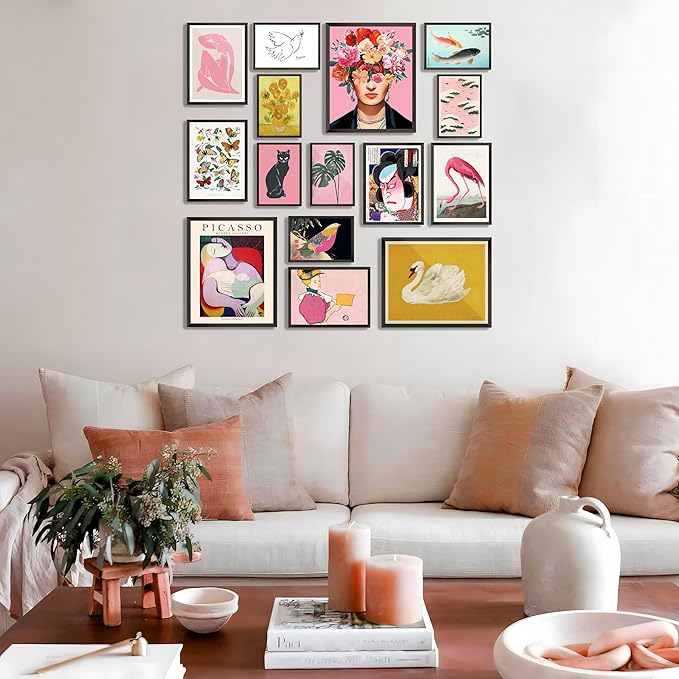 LANCHI95 15 PCS Eclectic Wall Decor - Colorful Eclectic Decor, Eclectic Home Decor, Vintage Eclectic Wall Art Prints, Funky Eclectic Gallery Wall Art Prints for Bedroom (UNFRAMED) (Eclectic Art 2, 8"X10", Unframed)