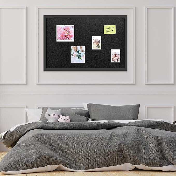 20x30 Inch Cork Board for Wall Hanging with Linen, Bulletin Board with Push Pins, Mounted Memo Message Board for Home Office Decor, Dorm Room Essentials, Classroom Organization