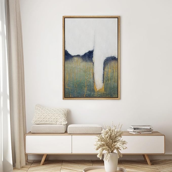 SIGNWIN Framed Canvas Wall Art Abstract Color Block Canvas Prints Home Artwork Decoration for Living Room,Bedroom - 16x24 inches