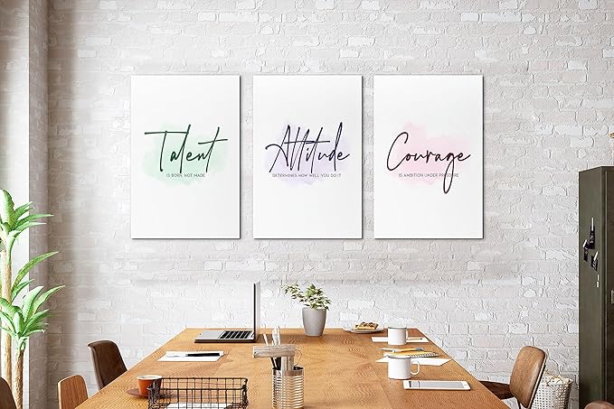 3 Piece Motivational Quotes Canvas Print Pictures Wall Decor, Men Women Inspirational Framed Artwork Home Office Decor 16"x24" x 3 Pcs