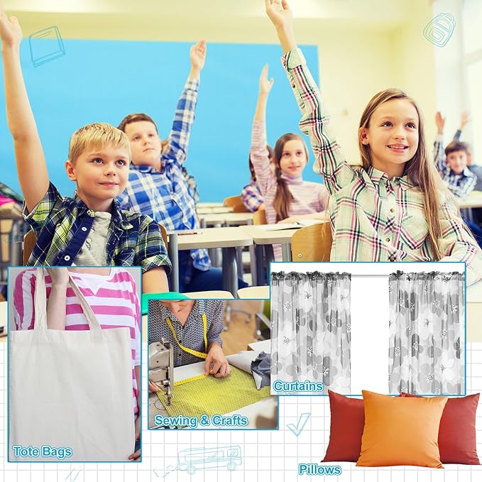 Bulletin Board Fabric 48 '' x 107 '' Class Fabric for Classroom Bulletin Board Decor, Pillows, Curtains, Crafts(Blue)