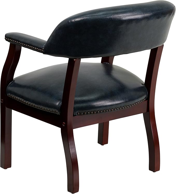 Flash Furniture Diamond Navy Vinyl Luxurious Conference Chair with Accent Nail Trim