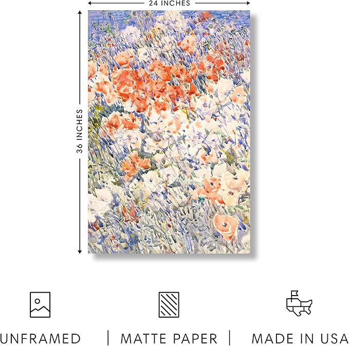 HAUS AND HUES Floral Art Wall Decor - Wildflowers Wall Art for Living Room, Floral Artwork for Bedroom Walls, Flower Painting for College Girls Dorm Room (Multicolored Flowers, Unframed, 24x36)