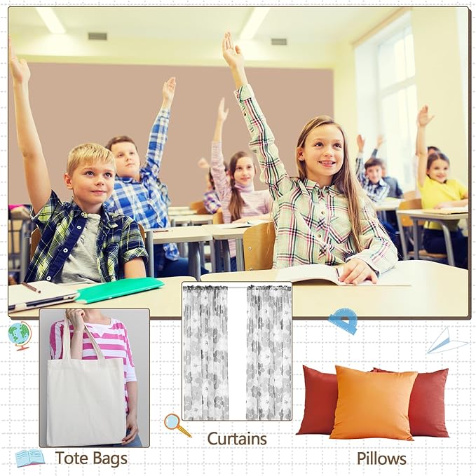 Bulletin Board Fabric 48 '' x 107 '' Class Fabric for Classroom Bulletin Board Decor, Pillows, Curtains, Crafts(Brown)