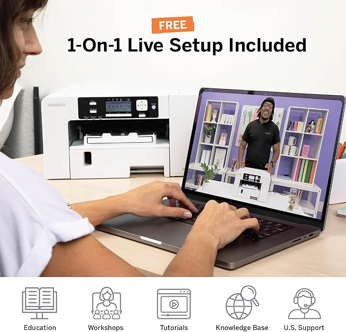 Sawgrass SG1000 Sublimation Printer Bundle | Professional Dye-Sublimation Printer with 31mL SubliJet UHD Inks & TruePix Paper | Prints Up to 11”x17” | Wi-Fi | Auto-Maintenance | Business-Ready