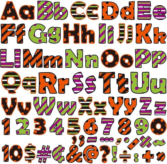 260 PCS Bulletin Board Letters for Classroom 4” Letters Combo Pack Set Thanksgiving Halloween Classroom Decorations Alphabet Numbers Symbols Letters for Bulletin Board Cutouts Card for Classroom Decor