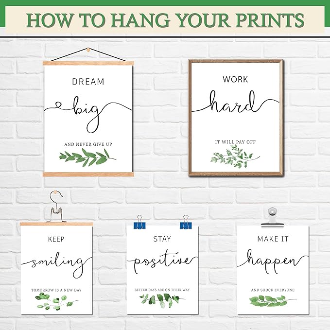 LANCHI95 6 Pcs Inspirational Wall Art Office Decor, Positive Affirmations Wall Art Motivational Prints for Office,Bedroom,Living Room,Classroom 8x10in (Slogan- UNFRAMED)