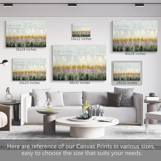 gaosoul Modern Abstract Wall Art Impressionist Style Oil Painting Prints on Gallery Wrapped Canvas Neutral Tone Abstract Wall Decor for Living Room Bedroom Office Framed 24x16in