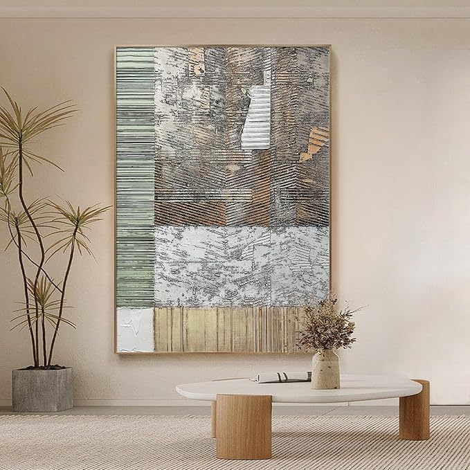 BrightA Gray Extra Large Wall Art Abstract Large Canvas Art Large wall Paintings Big Wall Decor Living Room for Bedroom Dining Room Wall Decor 27.5"x39.4"
