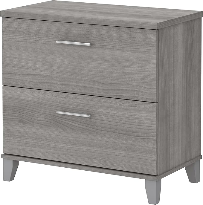 Bush Home 2 Drawer Lateral File Cabinet, Letter and Legal-Size Document Storage for Home or Professional Office, Somerset Collection, Platinum Gray