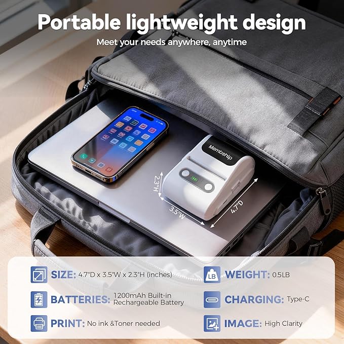 P1 Bluetooth Label Maker Machine with Tape,Portable Label Printer with 4 Rolls Labels((3 White, 1 Blue, 1 Pink), Inkless Labeler for Home, Kitchen, School, Office Organization