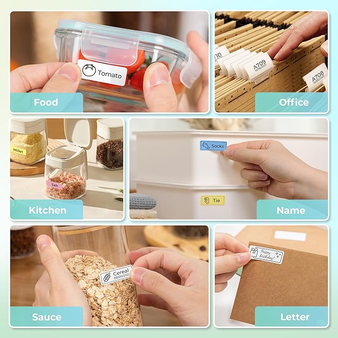 Nelko Label Maker Machine with Tape, P21 Bluetooth Label Printer, Wireless Mini Label Makers with Multiple Templates for Organizing Office Home, Green