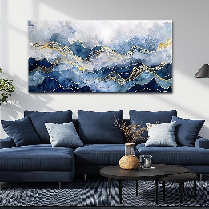 FUHAIHUA Abstract Ink Paintings Canvas Decor For Bedroom Wall Art For Living Room Office Decorations Minimalism Pictures Canvas Prints Artwork Ready to Hang Modern Home Decor 20"X40"