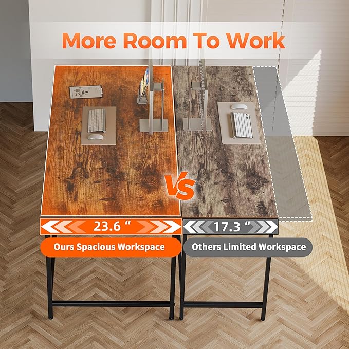 Mericonia 48 inch Computer Desk, Gaming Desk for Small Spaces, Modern Simple Style Table for Home Office, Study Student Writing Table
