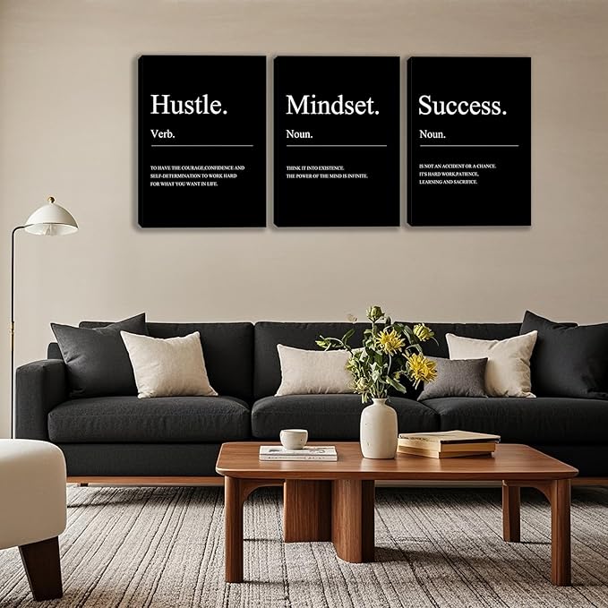 3 Panel Print Canvas Wall Art Motivational Office Wall Decor Painting Inspirational Posters Modern Inspiring Artwork for Home Living Room Bedroom Wall Decor Office Wall Art Ready to Hang - 36"Wx 16"H