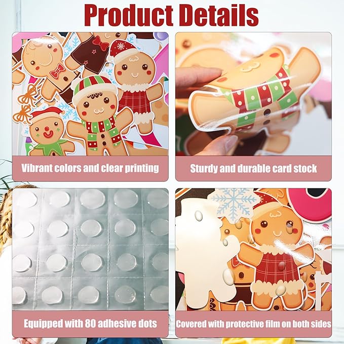Christmas Gingerbread Bulletin Board Decorations Set with Borders Winter Xmas Holiday Classroom Decor for Teachers Gingerbread Man House Cutouts for Class School Classroom Bulletin Board Decoration