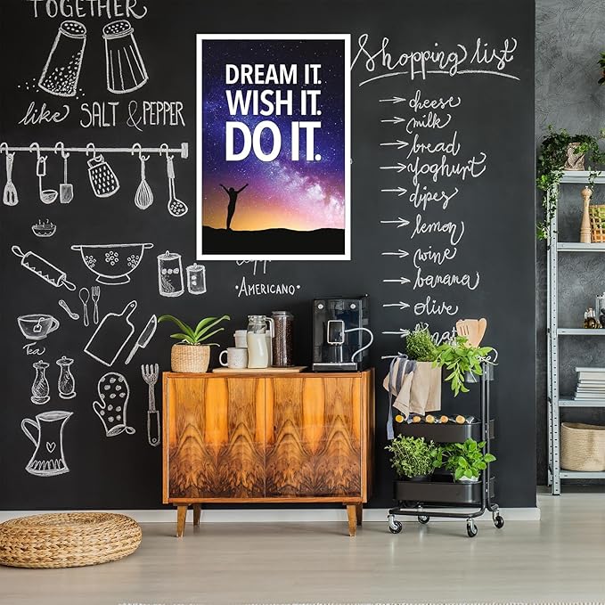 Funky Motivational Quotes Wall Art Trendy Motivational Dream It Wish It Do It Canvas Poster Work Motivation Hustle Inspiring Prints Painting For Office Living Room Wall Decor 8x12in Unframed