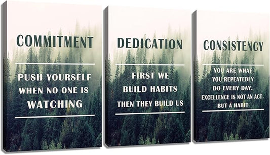 3 Piece Motivational Canvas Wall Art Large Posters Inspirational Entrepreneur Quote HD Picture Print Positive Painting Artwork for Living Room Workplace Stretched and Framed [72''Wx 36''H]