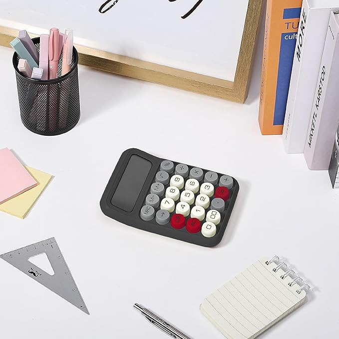 Mr. Pen- Mechanical Switch Calculator, 12 Digits Large LCD Display, Slate Grey Calculator Big Buttons