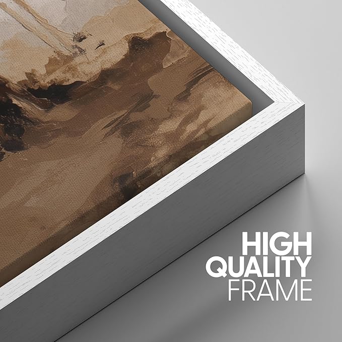 SIGNWIN Framed Canvas Print Wall Art Set Warm Neutral Woodland Trees Abstract Illustrations Modern Art Decorative Nordic Abstract for Living Room, Bedroom, Office - 16"x24"x3 White