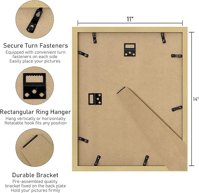 VIOLABBEY 11x14 Collage Picture Frame,Fits Five 4x6 Photos with Mat or One 11x14 Pictures without Mat for Wall or Tabletop,Picture Frames Collage Wall Decor, 4x6 Picture Frame Collage with Stand Gold