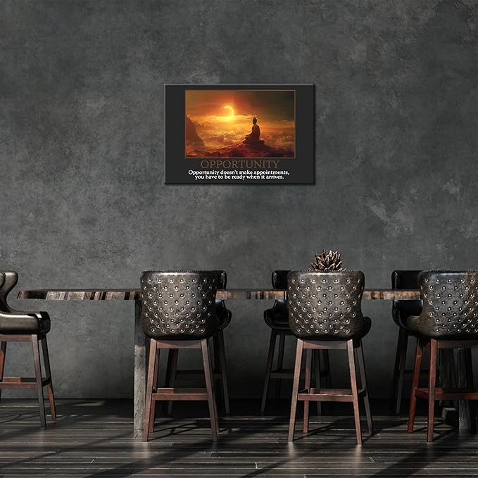 UZMKM - Office Wall Art, Motivational & Inspirational Quotes Canvas Wall Art for Home Office Wall Decor, Positive Quote Wall Decor, OPPORTUNITY Words Poster Frame for Company Wall Decor 28x40 Inch