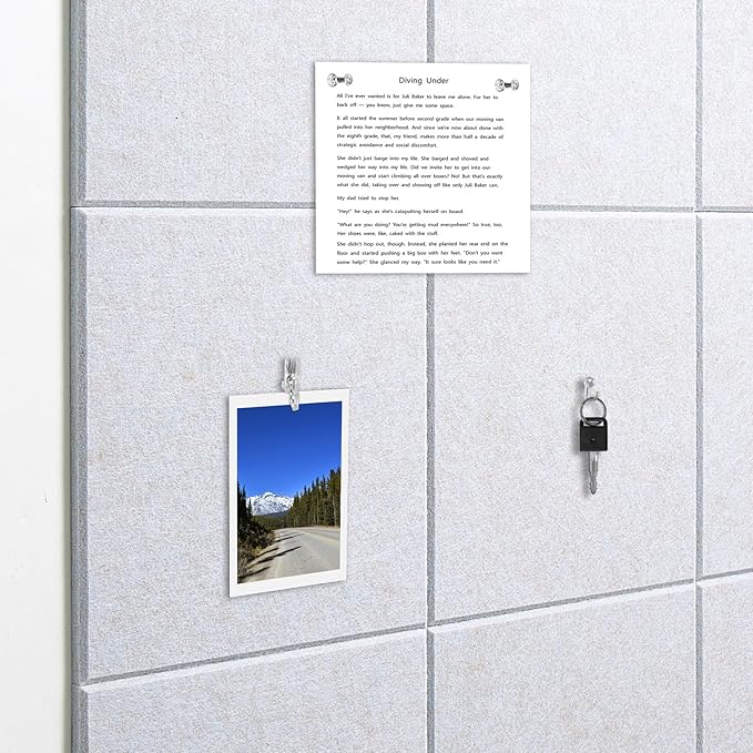 Felt Wall Tiles Bulletin Board Large Cork Board Alternative 6 Pack 11.81”x11.81”x0.47” Felt Pin Board Tack Board with Safe Removable Adhesive Tabs for Home Office School 36x24 (Light Camel)