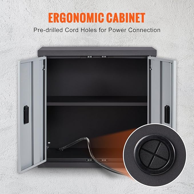 Foldable Wall Cabinet, Metal Garage Cabinet Wall Mounted Small Cabinet 240 LBS Loading Capacity Adjustable Shelf Magnetic Door File Locker for Garage Office Home Black