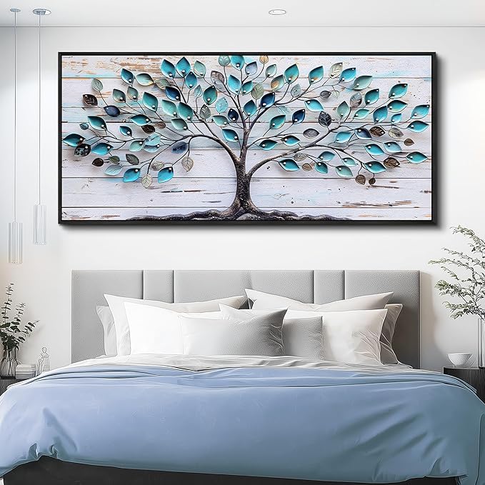 MHARTK66 Large Canvas Wall Art Framed-Tree Abstract Paintings Wall Decor Living Room Pictures Bedroom Artwork for Walls Landscape Farmhouse Decorations Botanical Prints Framed for Office Home Decor