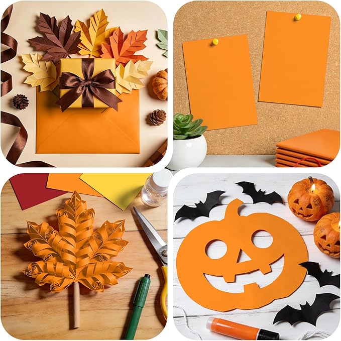 Orange Cardstock Paper 8.5 x 11 Card Stock,Orange Paper 200GSM 8.5x11 Printer Paper, 40 Sheets Bright Orange Construction Paper for Halloween Card Making, Art, Drawing,Tags, Invitations, DIY Cards