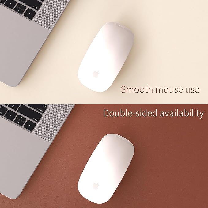 RENMTURE Double-Sided Two-Tone Faux Leather Desk mat Desktop Organization and Accessories Home and Office Large Mouse pad Game and Work (Beige/Brown, 23.6" x 13.7")