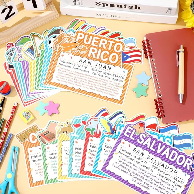 gisgfim Spanish-Speaking Country Bulletin Board Decorations Spanish Classroom Paper Cutouts Latin American Countries Bulletin Board Set for Students Teachers Educational School Decor Supplies