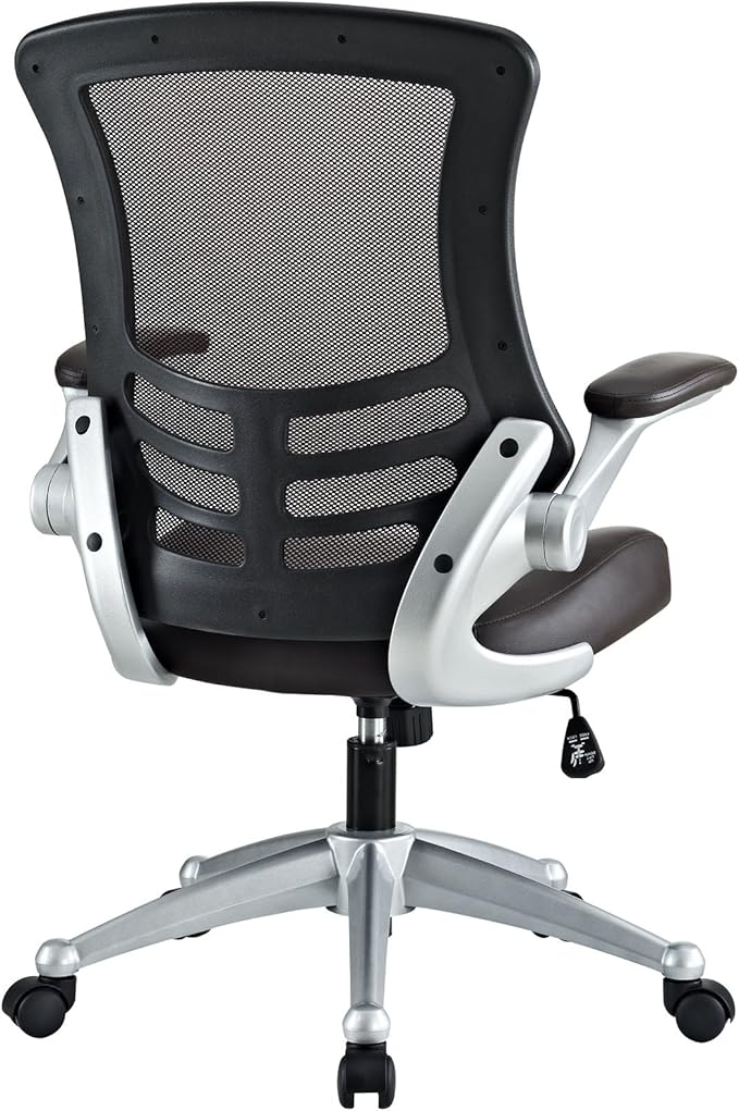 Modway Attainment Mesh Back and Vinyl Seat Modern Office Chair in Brown