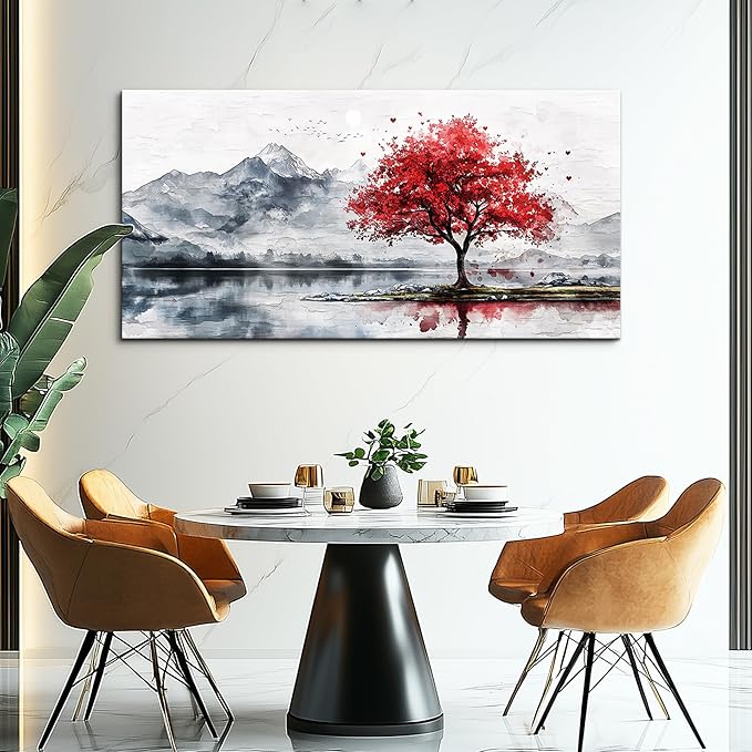MHARTK66 60x30 Wall Art Home Wall Decor For Bedroom Large Canvas Wall Art Living Room Country Landscapes Wall Pictures Black And White Poster For Dining Room Modern Office Art Work Painting Prints