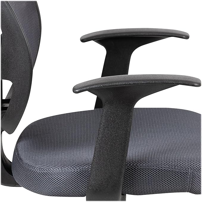 Flash Furniture Flash Fundamentals Mid-Back Gray Mesh Swivel Ergonomic Task Office Chair with Arms
