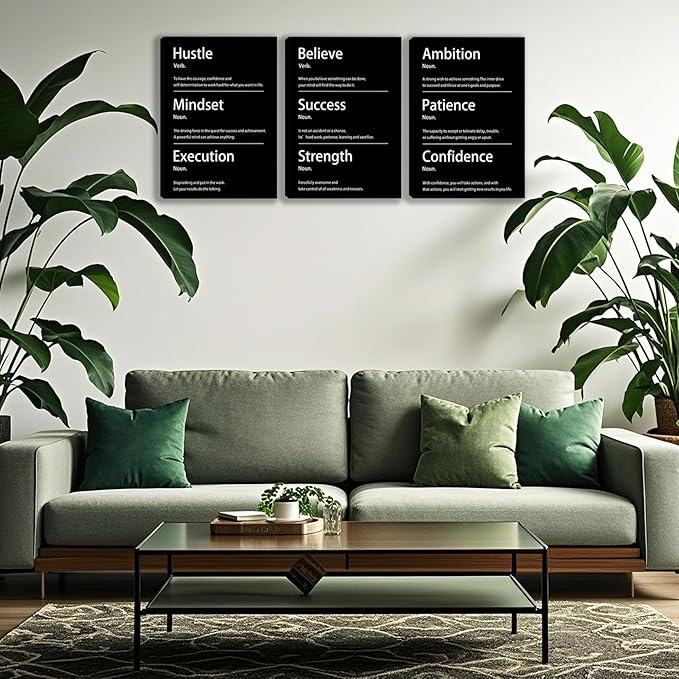 3 Panel Print Canvas Wall Art Motivational Office Wall Decor Painting Inspirational Posters Modern Inspiring Artwork for Home Living Room Bedroom Wall Decor Office Wall Art Ready to Hang - 60"Wx28"H
