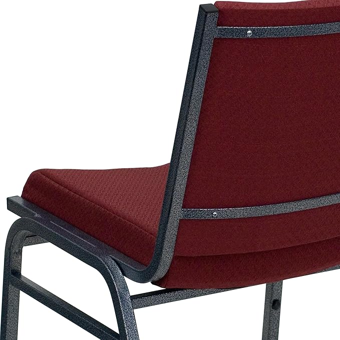 Flash Furniture 4 Pack HERCULES Series Heavy Duty Burgundy Patterned Fabric Stack Chair