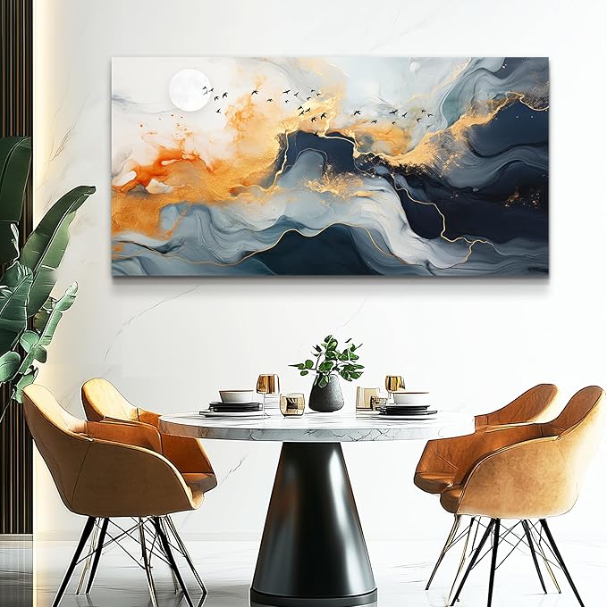 MHARTK66 Abstract Wall Art for Living Room, Large Canvas Prints Paintings Artwork for Walls, Minimalist Modern Bright Multicolor Colorful Pictures for Hallway Bedroom Office Home Wall Decor 24x48