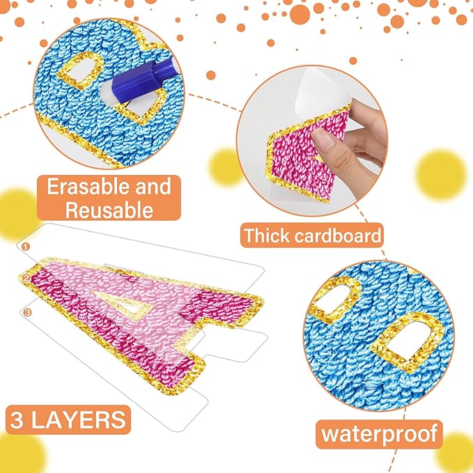 150 PCS Large 7" Font Bulletin Board Letters and Punctuation Set, Preppy Patch Classroom Alphabets Cutouts for Colorful Bulletin Board Display Home School, A Great Helper to Inspire Students' Learning