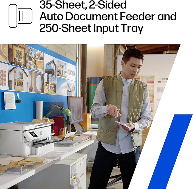 HP OfficeJet Pro 9720e Wide Format Wireless All-in-One Color Inkjet Printer, Print, scan, Copy, ADF, Duplex Printing Best for Office, 3 Month Instant Ink Trial Included, AI-Enabled (53N95A)