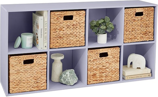 Best Choice Products Kids Bookcase 8-Cube Storage Organizer, 11in Shelf Opening, Bookshelf, Toy Storage, Customizable w/ 3 Removable Back Panels – Lavender