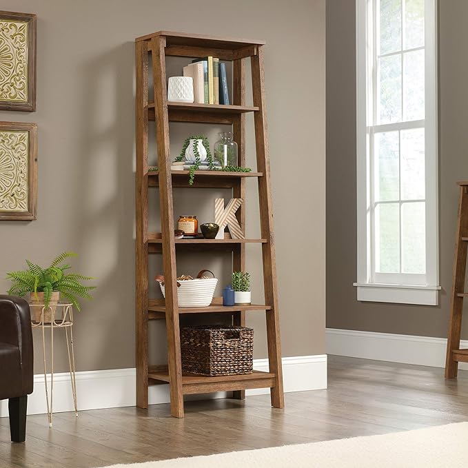 Sauder Trestle 5-Shelf Bookcase/ Book Shelf, Vintage Oak finish