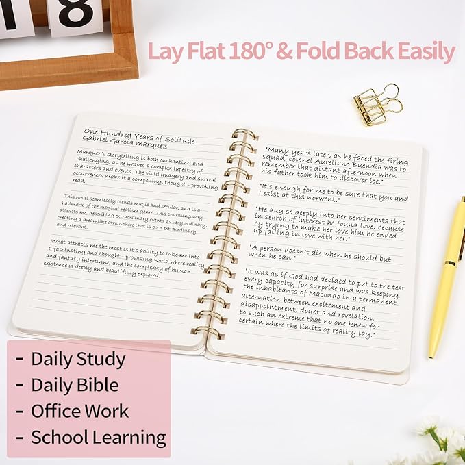 Spiral Notebook-5.75" x 8.125" College Ruled Journal with Inner Pockets and 160 Pages,PU Leather Cover Business Journal, Twin-Wire Binding Notebook Perfect for Office & Home School Supplies 3 pack ArmyGreen ReefBlue Black