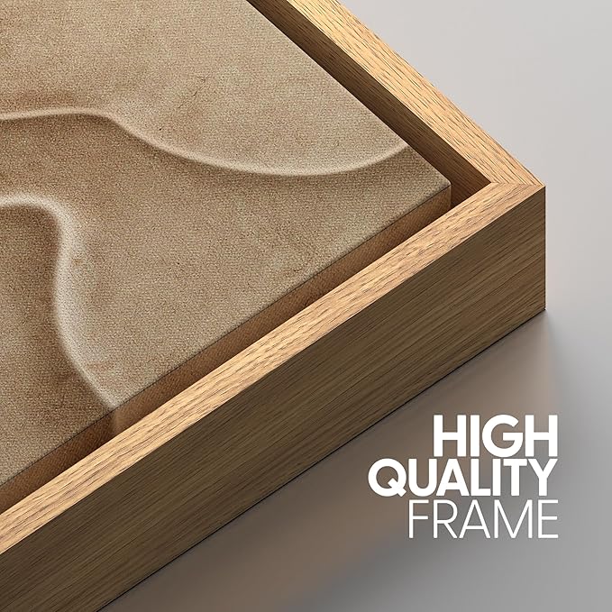 SIGNWIN Framed Canvas Print Wall Art Set Textured Sand Art Organic Curved Shapes in Neutral Tones Illustrations Modern Art Decorative Abstract for Living Room, Bedroom, Office - 24"x36"x3 Natural